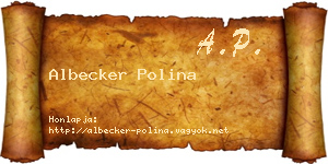 Albecker Polina névjegykártya